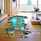 HUANLE Self-Adhesive Floor Stickers Home Room Decor 3D Volcano Lava Rope Bridge
