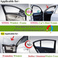 Ovege Car Window Shade -Car Side Window Sun Shade Car Curtain Pleated Silky UV Protection Privacy Baby Suction Magnetic (Black-Opaque, Front&Back 4Pcs)