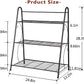 Plant Stand Indoor Outdoor Metal Multiple 3 Tier Plant Holder Shelf for Patio Garden Living Room Corner Balcony and Bedroom ,Dark Grey