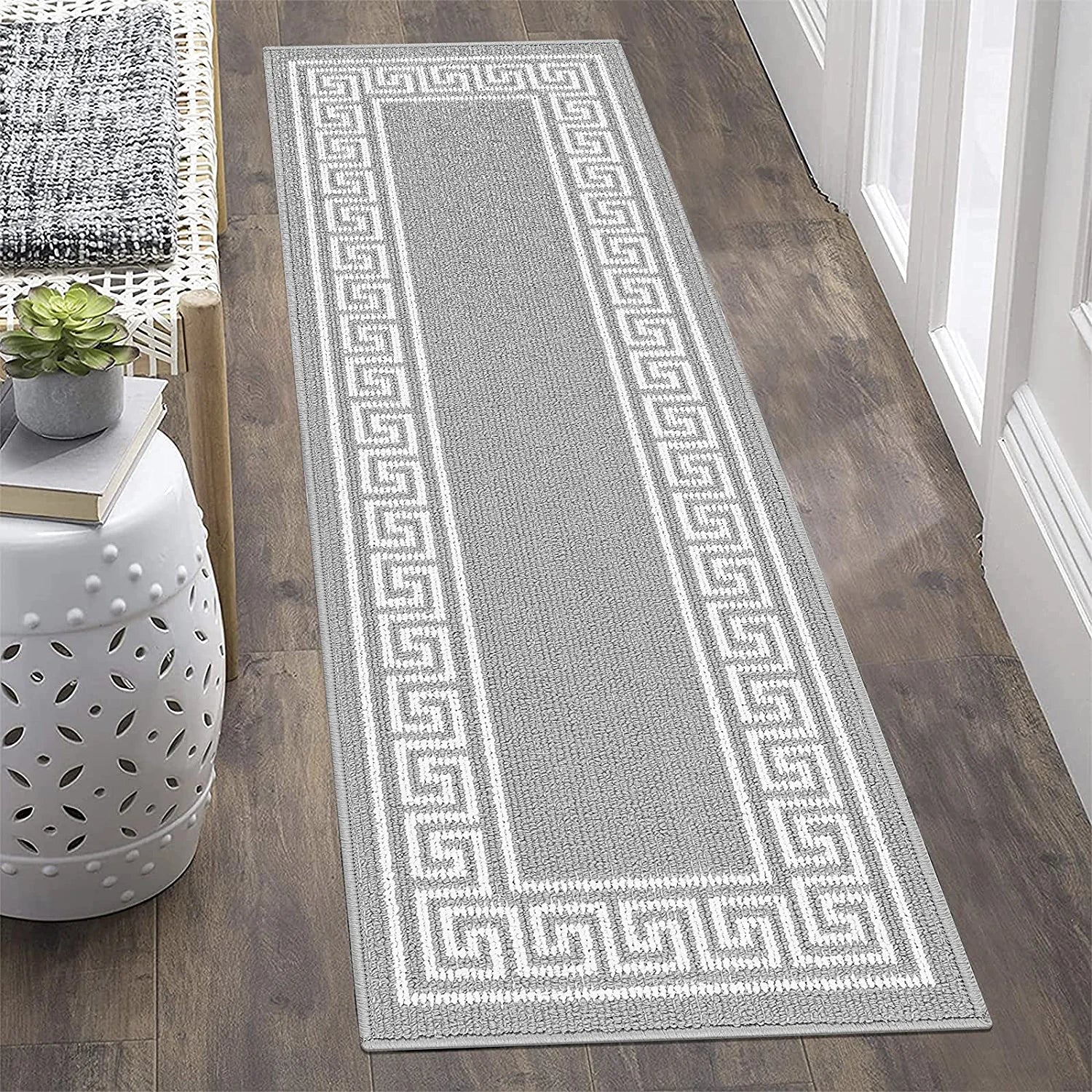Indoor Doormat Runner Rug for Hallway 20"X59" Long Kitchen Rug Runner Non Slip Absorbent Mud Trapper Mats Washable Rug Runner Indoor Area Rug Runner for Kitchen Hallway Entryway