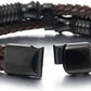 Mens Double-Row Braided Leather Bracelet Bangle Wristband with Stainless Steel Ornaments