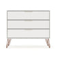 Rockefeller Mid-Century- Modern Dresser with 3- Drawers in White