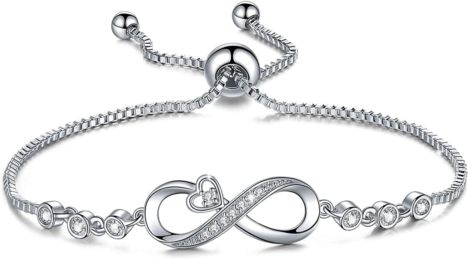 Infinity Love Bracelets for Women Girls, Birthday Christmas Jewelry Gifts for Mom Girlfriend Wife from Daughter Son