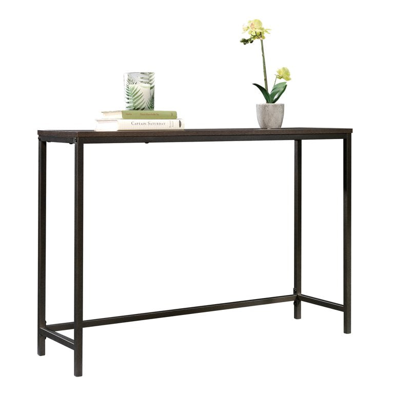 Curiod Metal Frame Sofa Console Table, Smoked Oak Finish