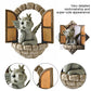 RELAX Courtyard Dinosaur Sculpture Wall Decoration, Weatherproof Resin Statue Miniatures, Lovely Dragon Garden Ornaments for Patio Yard (Dinosaur)
