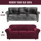 Velvet Plush 4 Piece Stretch Sofa Covers Couch Covers for 3 Cushion Couch 3 Seater Covers (Base Cover plus 3 Individual Cushion Covers) Feature Thick Soft Stay in Place
