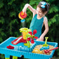 Sand Water Table Outdoor Toys - Toddler Activity Table Sandbox Toy Sensory Table Summer Toys Beach Play Table 27 Pcs Accessories for Baby Kids Children