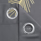 Blackout Curtains for Bedroom Living Room Palm Tree and Wheat Pattern Thermal Insulated Window Curtain Panels for Dining Room, 42Wx84L, Dark Grey, 1Pair