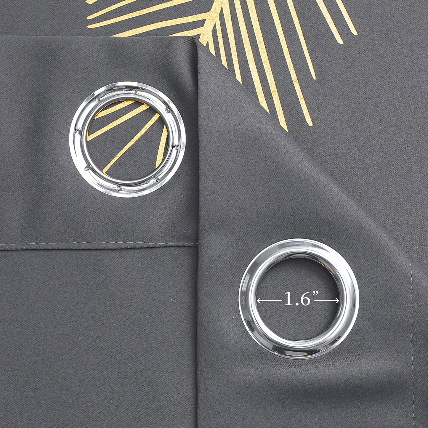 Blackout Curtains for Bedroom Living Room Palm Tree and Wheat Pattern Thermal Insulated Window Curtain Panels for Dining Room, 42Wx84L, Dark Grey, 1Pair