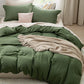 BEDSURE Olive Green Duvet Covers Queen Size - Soft Brushed Microfiber 3 Pieces with Zipper Closure, 1 Duvet Cover 90X90 Inches and 2 Pillow Shams(No Comforter)