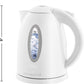 Electric Hot Water Kettle 1.7 Liter with LED Light, 1100 Watt Bpa-Free Portable Tea Maker Fast Heating Element with Auto Shut-Off and Boil Dry Protection, Brew Coffee & Beverage, White KP72W