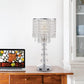 Crystal Table Bedside Lamp Touch Control, 3-Way Dimmable and Bulb Included,  Medium Nightstand Lamp with 2 USB Charging Ports, Decorative Tabletop Lamp for Bedroom, Living Room and Guest Room
