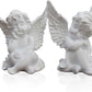 Set of 2 Cherubs Angels Resin Garden Statue Figurine, Indoor Outdoor Home Garden Decoration, Adorable Angel Sculpture Memorial Statue 4"