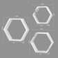 Wall Mounted Hexagon Floating Shelves, Wooden Wall Organizers Hanging Shelf for Home Decor, Set of 3, Rustic White