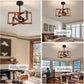 3 Light Rotatable Ceiling Lights Industrial Farmhouse Semi Flush Mount Ceiling Light Fixture with Adjustable Framework Black Metal and Wood for Hallway Living Room Bedroom Kitchen Entryway