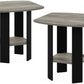 Simple Design End Table, 2-Pack, French Oak Grey/Black