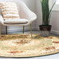 Versailles Collection Traditional Classic Green round Rug (6' X 6')
