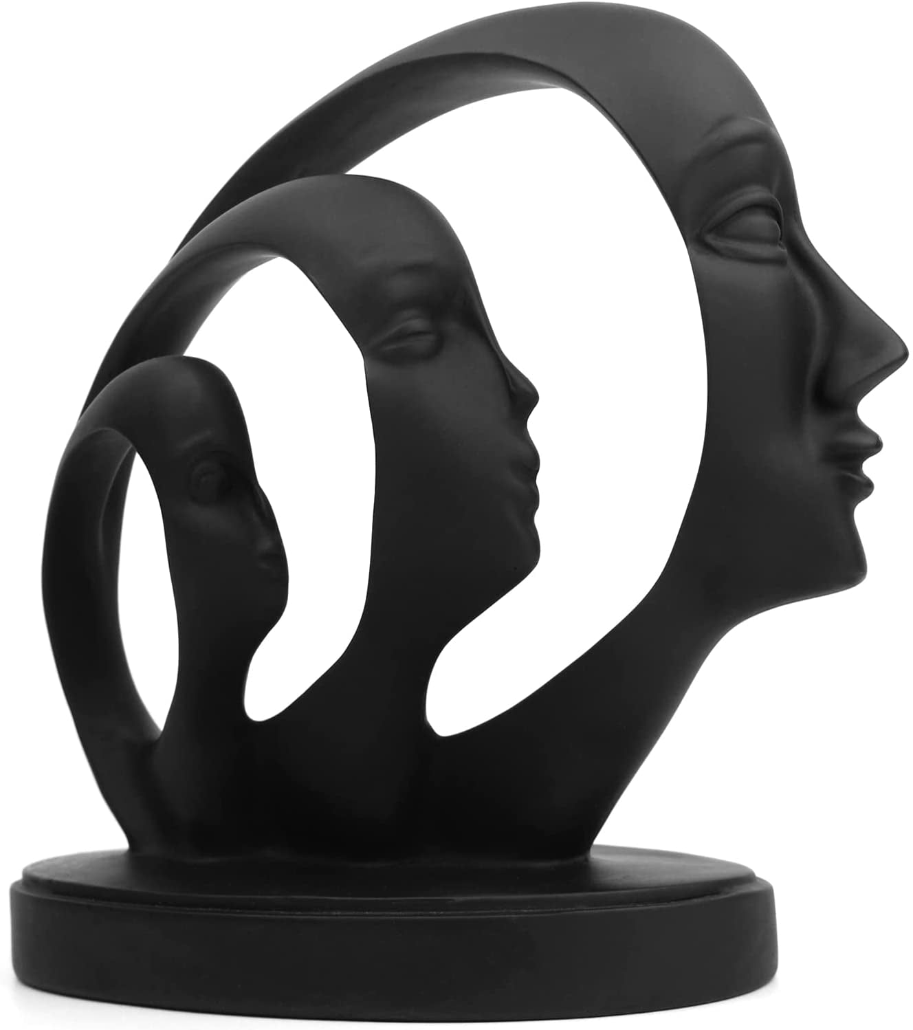 Human Face Thinker Statue Modern Home Decor Abstract Sculptures Suitable for Creative Room Home, Office Study Decor Home Decor Accents(Resin-Black)