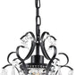 Mini Chandelier Black Crystal Chandelier 1 Light Elegant Chandelier Crystal Iron Ceiling Light Fixture for Bedroom,Farmhouse,Foyer