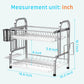 Dish Drying Rack, 304 Stainless Steel 2-Tier Dish Rack with Utensil Holder, Cutting Board Holder and Dish Drainer for Kitchen Counter