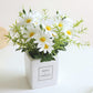 Artificial Flowers, Daisy Flower with Vase Silky Artificial Daisies Bouquet Fake Plant Bonsai for Home Office Wedding Decoration, Table Centerpieces Arrangement, Windowsill Decor