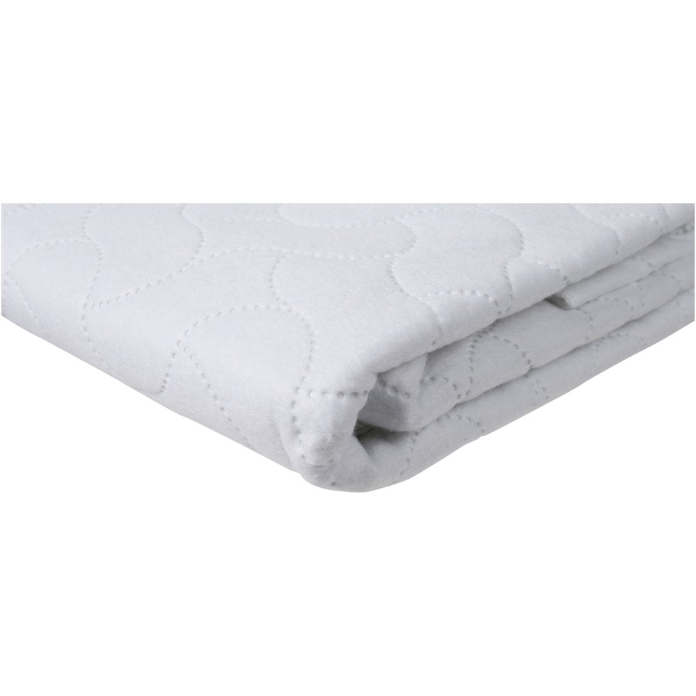 Waterproof Fitted Pack N Play Playard Protective Mattress Pad Cover, White, for Boys and Girls