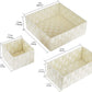 Woven Storage Baskets for Organizing, Posprica Small Black Baskets Cube Bin Container Tote Organizer Divider for Drawer, Closet, Shelf, Dresser, Set of 4(Beige)