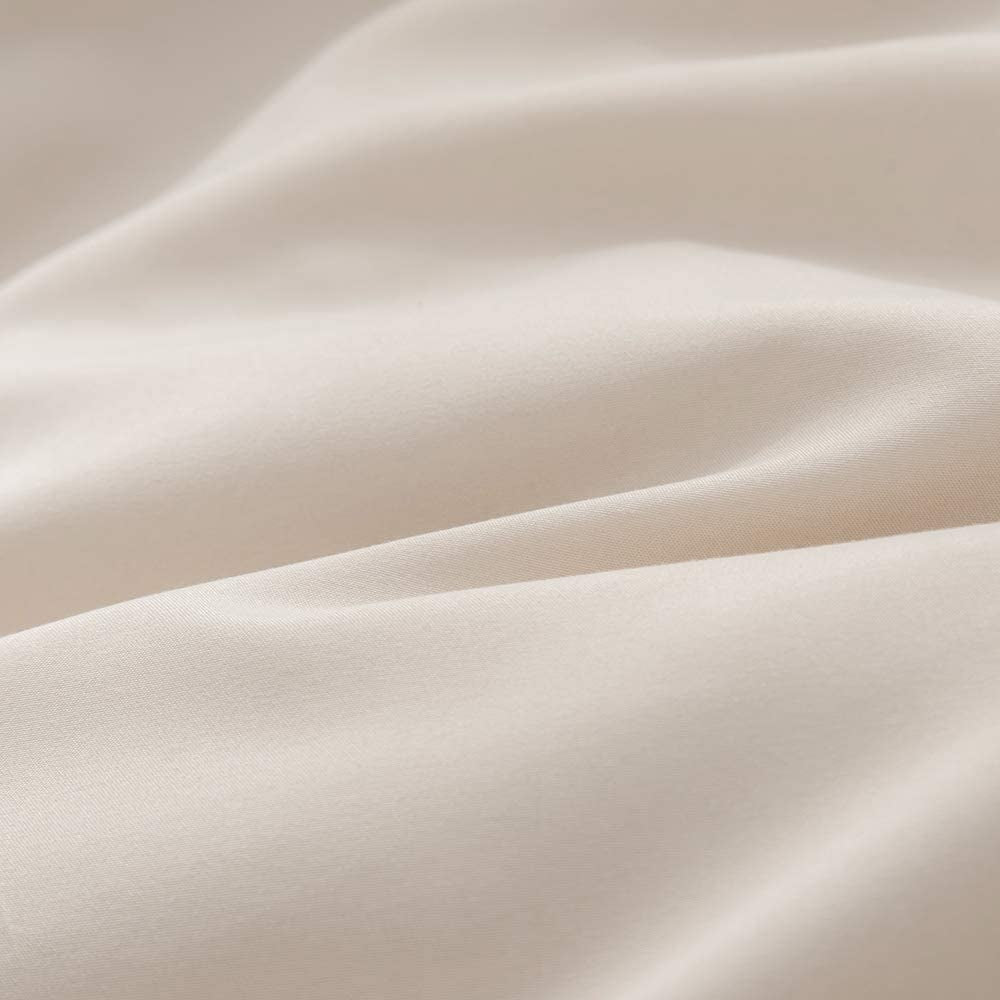 Duvet Cover Queen Beige 3 Pieces Set Solid Color Soft Cooling Double Brushed Microfiber 1800 Quality Comforter Cover with Zipper Clousre