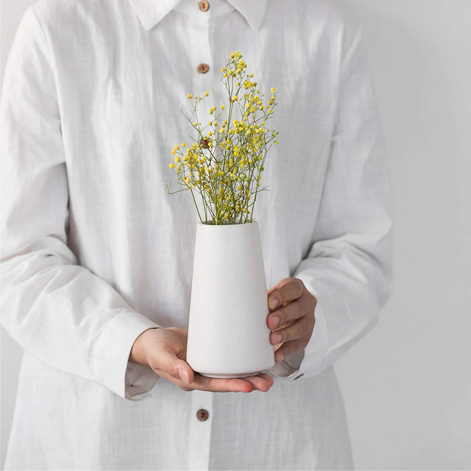 Ceramic Vase - Flower Vase Minimalism Style for Modern Table Shelf Home Decor, Fit for Fireplace Bedroom Kitchen Living Room Centerpieces Office Desk