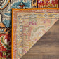 Monaco Collection 8' X 10' Orange Light Blue MNC243H Boho Chic Medallion Distressed Non-Shedding Living Room Bedroom Dining Home Office Area Rug