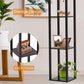 Column Floor Lamp with Shelves, Modern Shelf Floor Lamp with 9W LED Bulb, 3 Tier Storage Display Standing Reading Lamp Narrow Corner Nightstand Light for Bedroom Living Room, Black
