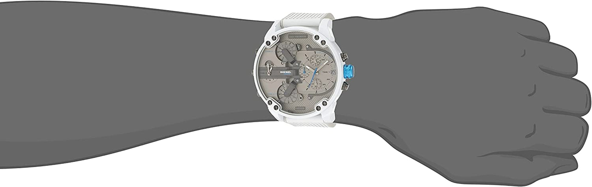 Men'S Mr. Daddy 2.0 Chronograph White-Tone Stainless Steel Watch DZ7419