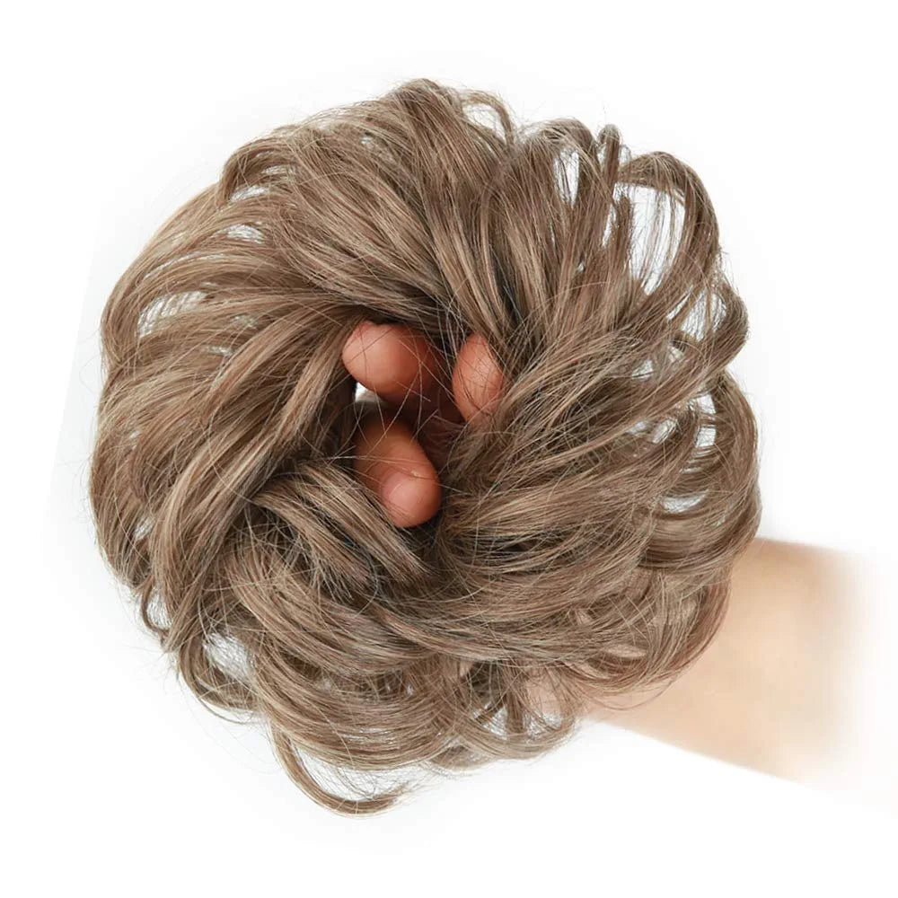 1PCS Messy Hair Bun Hair Scrunchies Extension Curly Wavy Messy Synthetic Chignon for Women Updo Hairpiece