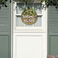Interchangeable Seasonal Welcome Sign Front Door Decoration, Rustic round Wood Wreaths Wall Hanging Outdoor, Farmhouse, Porch, for Spring Summer Fall All Seasons Holiday Halloween Christmas.