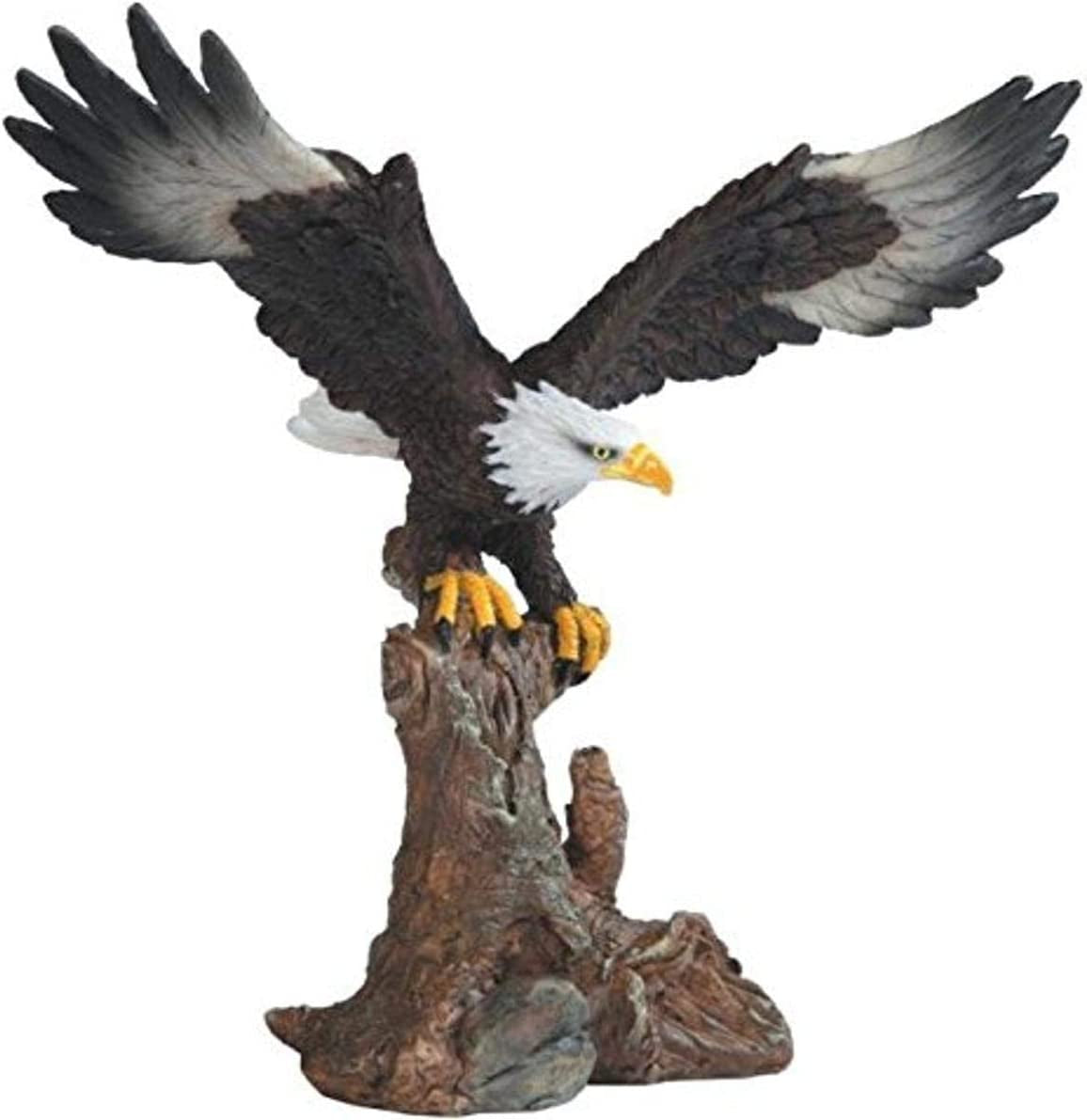 Bald Eagle on Brown Branch Figurine, 6.75"