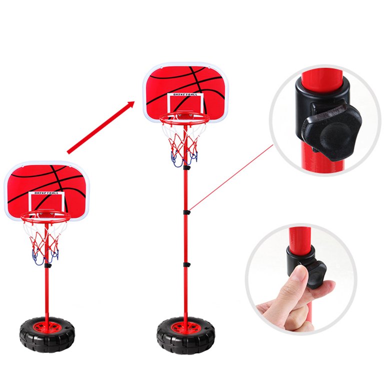 Toddler Basketball Hoop Stand Adjustable Height 2.2-5.6 ft - Mini Indoor Basketball Goal Toy with Ball & Pump for Baby Kids Boys Girls Outdoor Play Sport for Age 2-8 Years Old