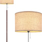 Modern Floor Lamp for Bedroom - Stand up Reading Lamps for Living Room, Contemporary Office Lighting with Beige Drum Fabric Shade, Farmhouse Pole Lamp, Corner Tall Standing Lamp Kids-Pull Chain