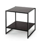 Zinus Dane 20” Black Frame Side Table, Red black wood grain