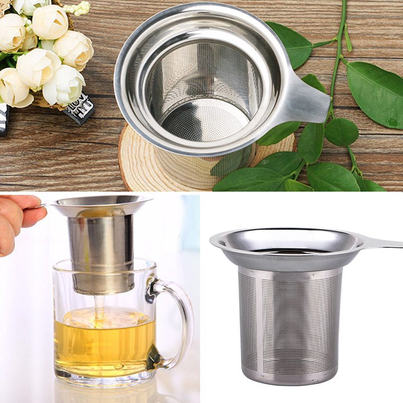 Tea Infuser Mesh Basket - Reusable Stainless Steel Mesh Tea Infuser Tea Strainer Teapot Tea Leaf Spice Filter for Infusing Steeping Loose Tea Drinkware Kitchen Accessories MZ