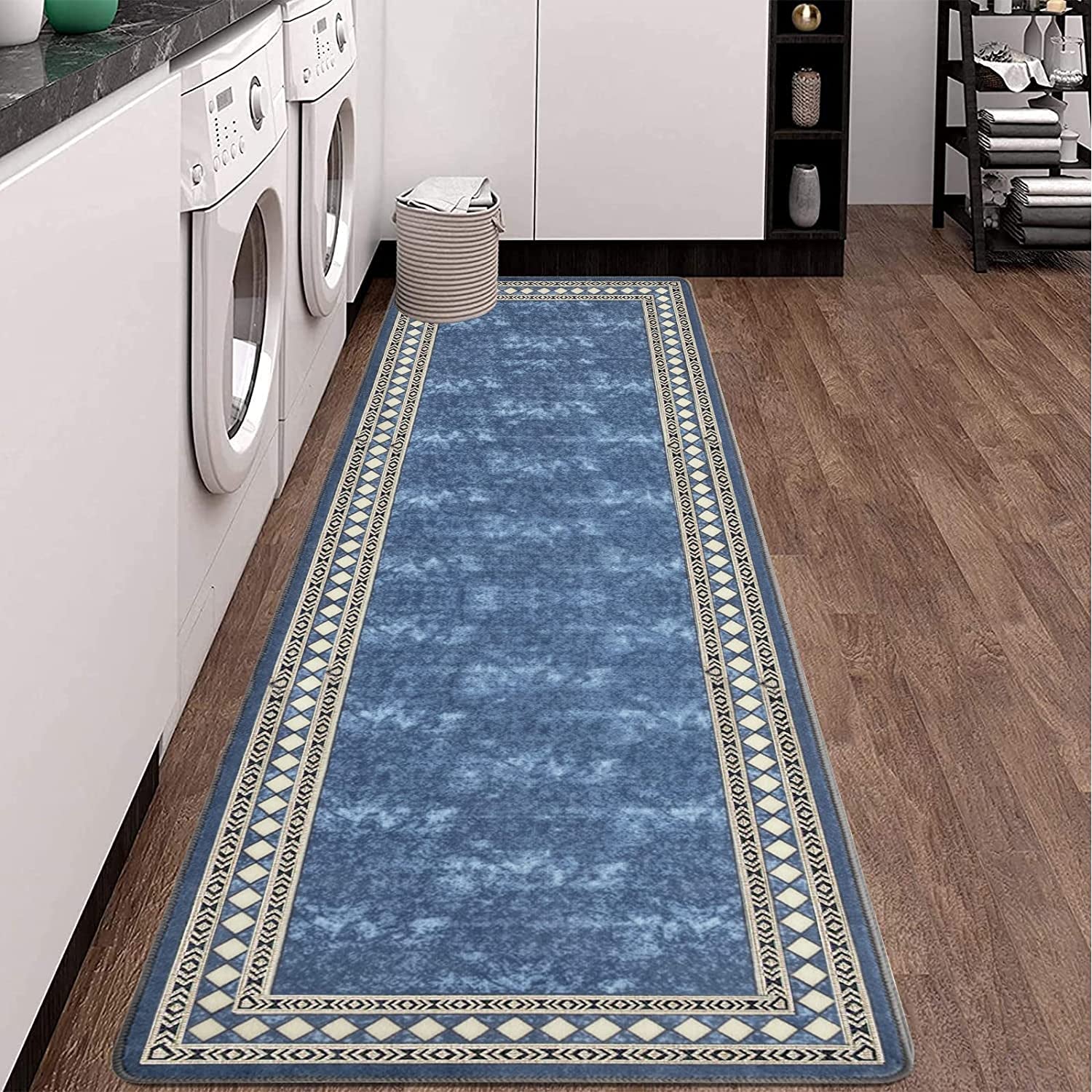 Runner Rug for Hallway 2'X6' Non Slip Kitchen Runner Rug Laundry Rugs and Mats Washable Runner Rugs for Kitchen Floor Farmhouse Laundry Room Rug Runner Entryway Area Rugs Indoor