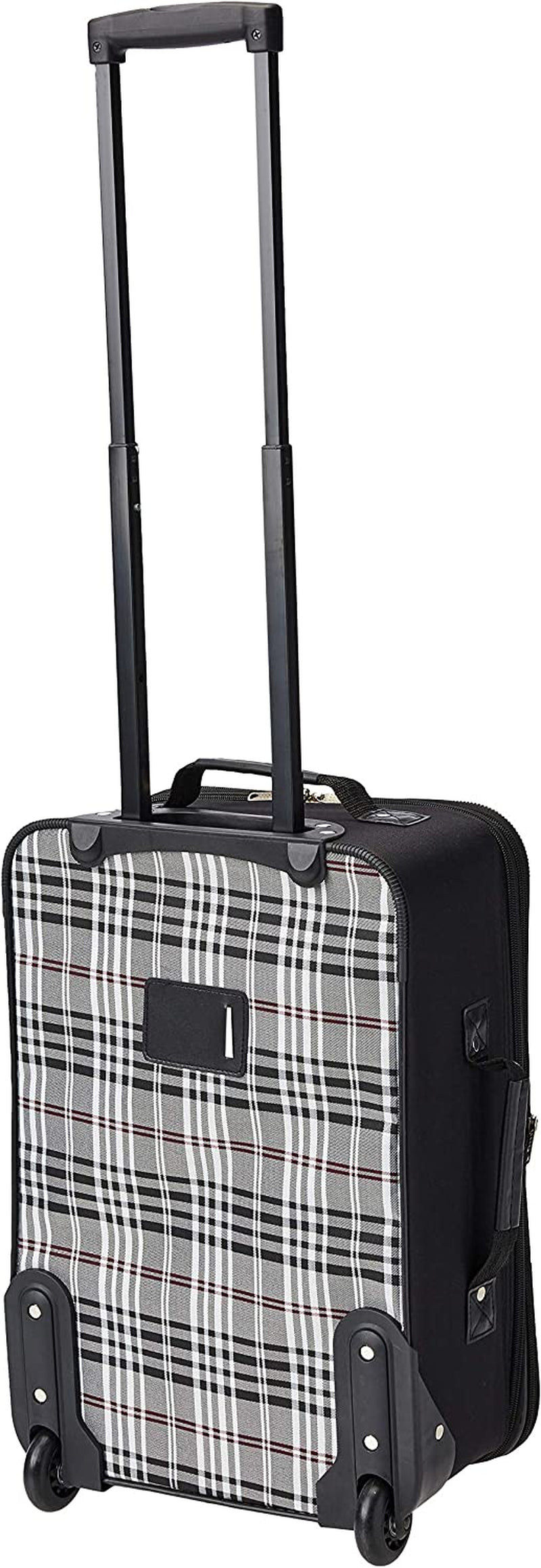 Fashion Softside Upright Luggage Set, Black Plaid, 2-Piece (14/19)