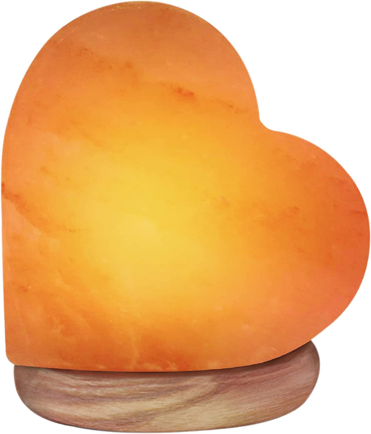 Himalayan Glow 944AC USB Heart Salt Lamp, Multicolor Night Light, Best Home Decor by , 4-5 Lbs, Traditional