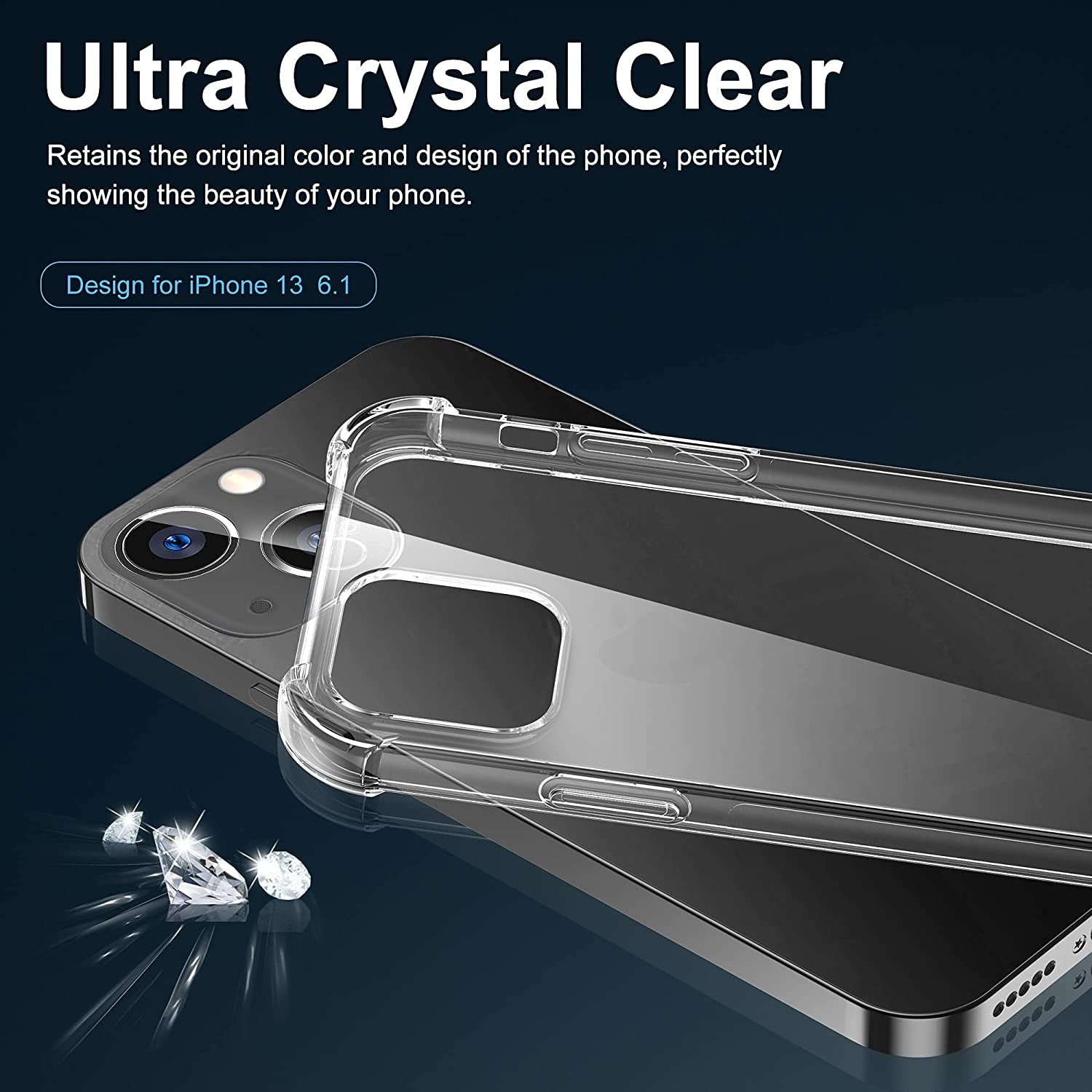 Migeec Compatible with Iphone 13 Clear Case Shockproof Phone Cover Protective Phone Case for Iphone 13, 6.1 Inch
