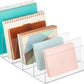 Mdesign Plastic Divided Purse Organizer for Closets, Bedrooms, Dressers - Closet Shelf Storage Solution for Purses, Clutches, Wallets, Accessories - 5 Compartment Sections - Lumiere Collection - Clear