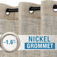 Linen Curtains Natural Linen Blended Curtains for Living Room Burlap Linen Textured Curtains Light Filtering Nickel Grommet Curtains Bedroom Curtains 2 Panel Sets Privacy Added, 52" X 84", Angora