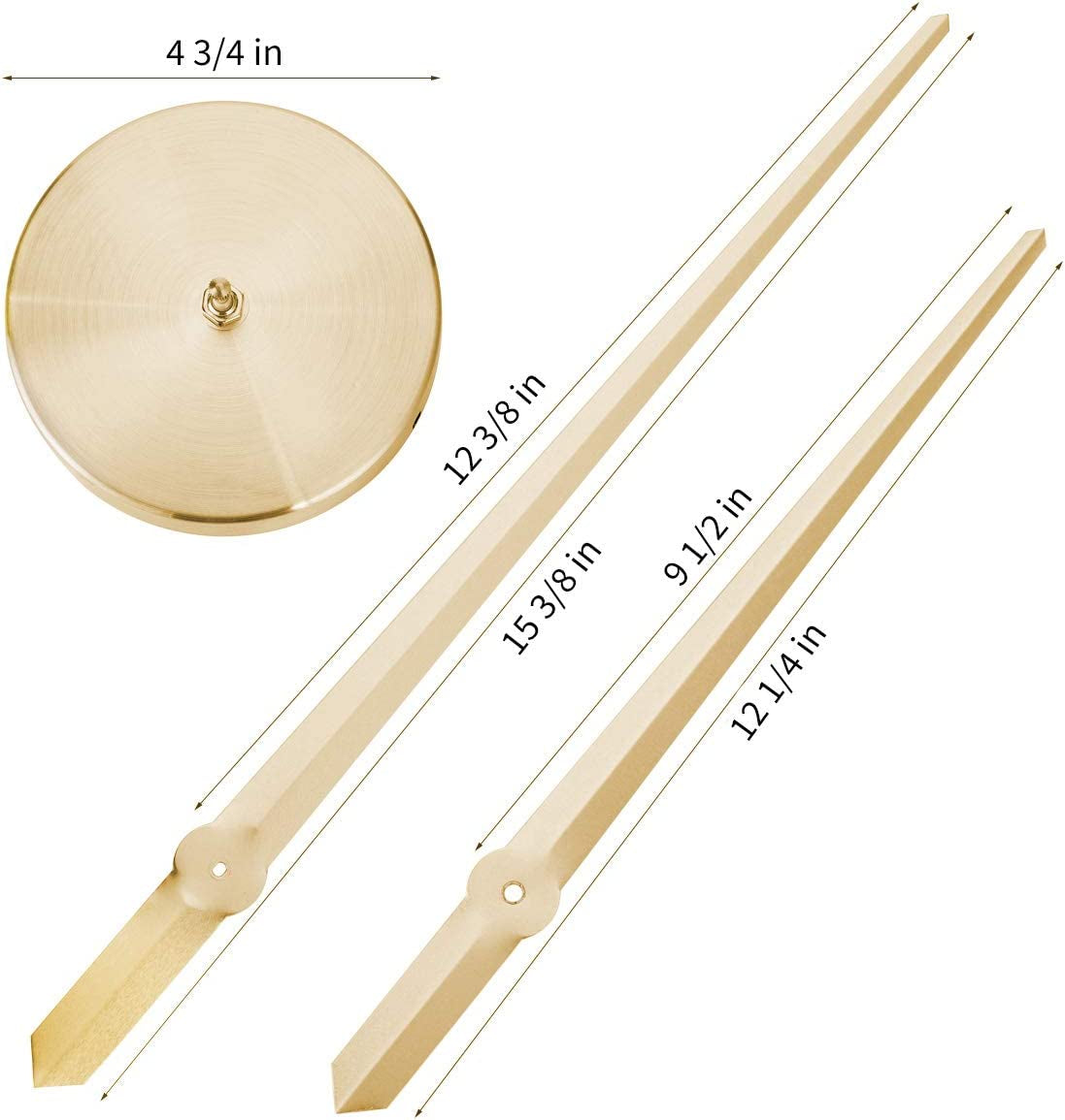 3D DIY Wall Clock Decor Sticker Mirror Frameless Large DIY Wall Clock Kit for Home Living Room Bedroom Office Decoration (Gold)