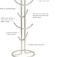 Euro Large 8 Holder, Mug Tree, Mugs & Tea Cup Storage Rack, Coffee Counter Bar Accessory & Kitchen Countertop Organizer, Satin Nickel