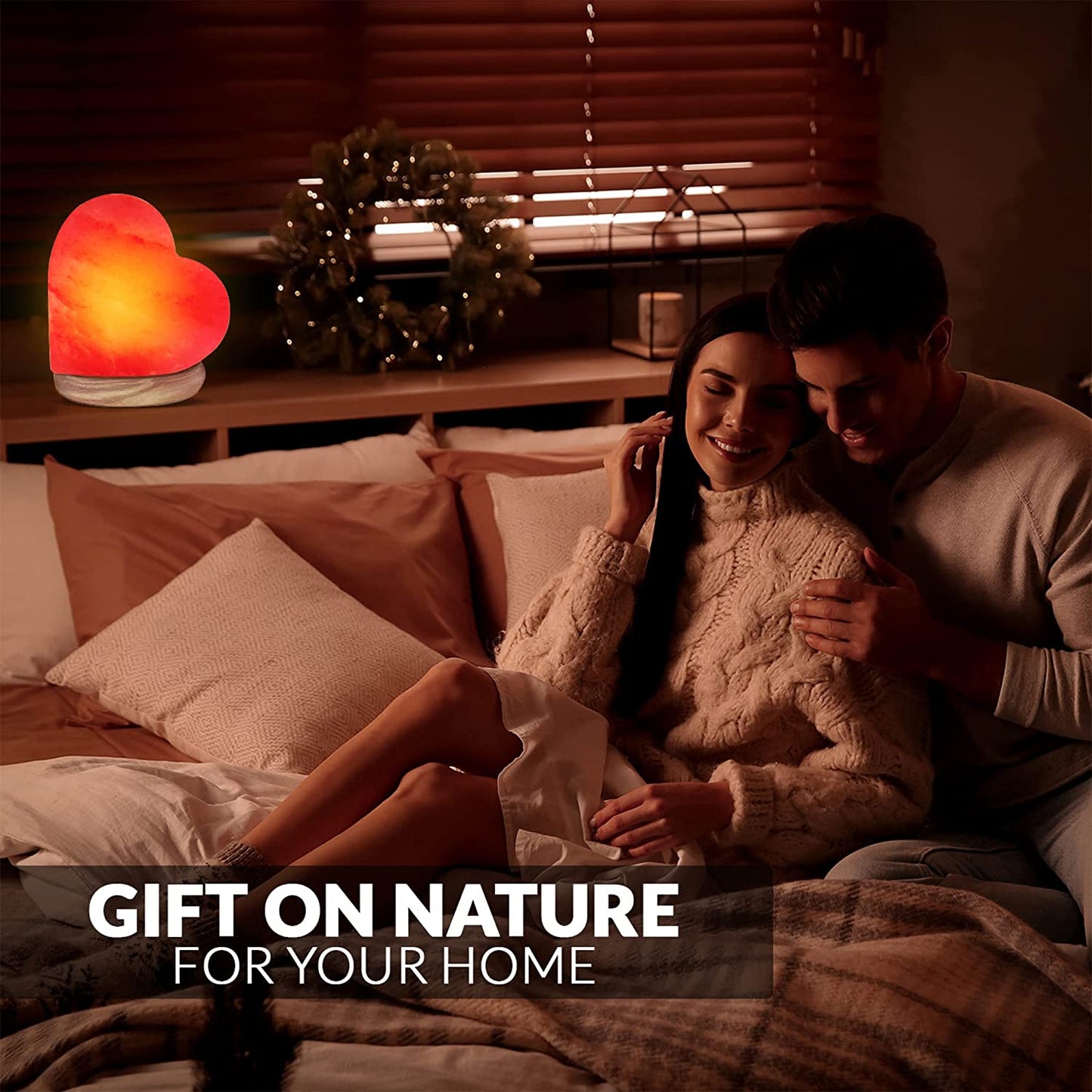 Himalayan Glow 944AC USB Heart Salt Lamp, Multicolor Night Light, Best Home Decor by , 4-5 Lbs, Traditional