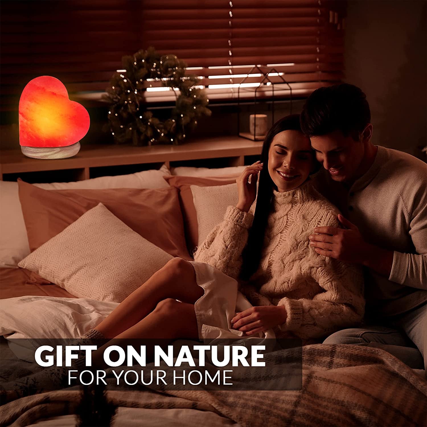 Himalayan Glow 944AC USB Heart Salt Lamp, Multicolor Night Light, Best Home Decor by , 4-5 Lbs, Traditional