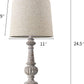 PORTRES 24.5'' Traditional Table Lamp Set of 2 for Living Room Linen Fabric Lampshade Bedside Nightstand Lamps for Bedroom Kids Room Study Room Office Rustic Table Lamps Resin